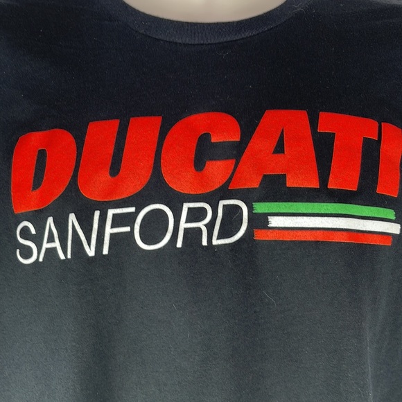 Ducati Motorcycle Black Rd White Green T Shirt - Picture 3 of 5